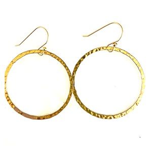 Hammered Gold Hoop Earrings